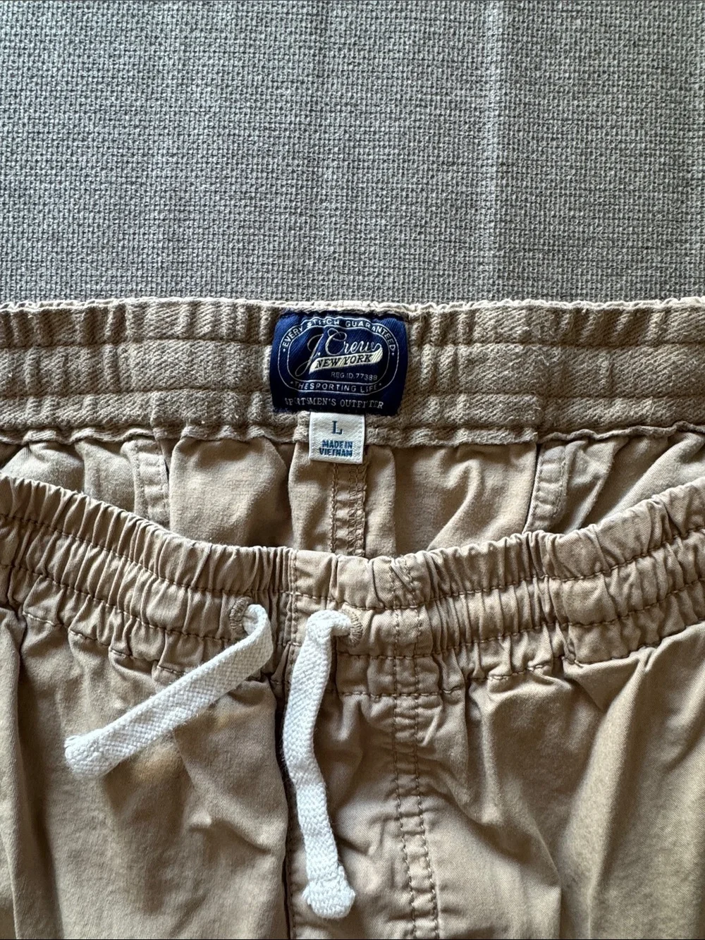 J. Crew Men's Beige Drawstring Cotton Athletic Shorts